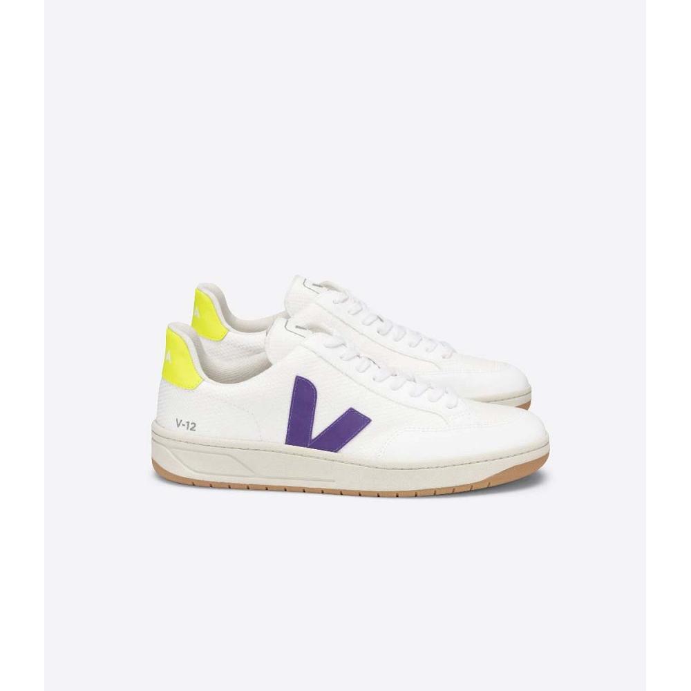 Veja V-12 B-MESH Topanky Damske White/Purple | SK 581RVD